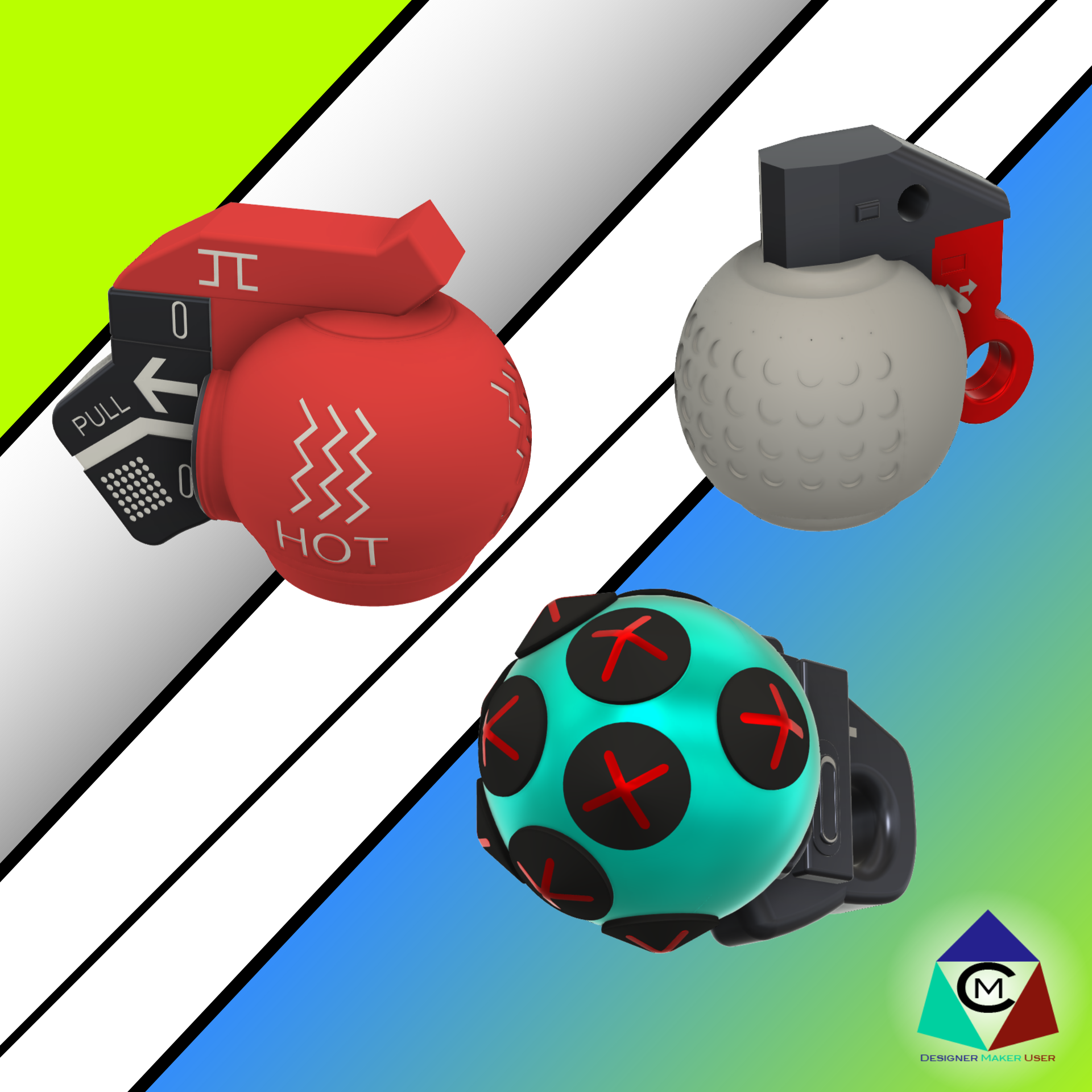 Marathon Grenade Bundle – Heat, Impact & Sticky | 3D Printable STL Files