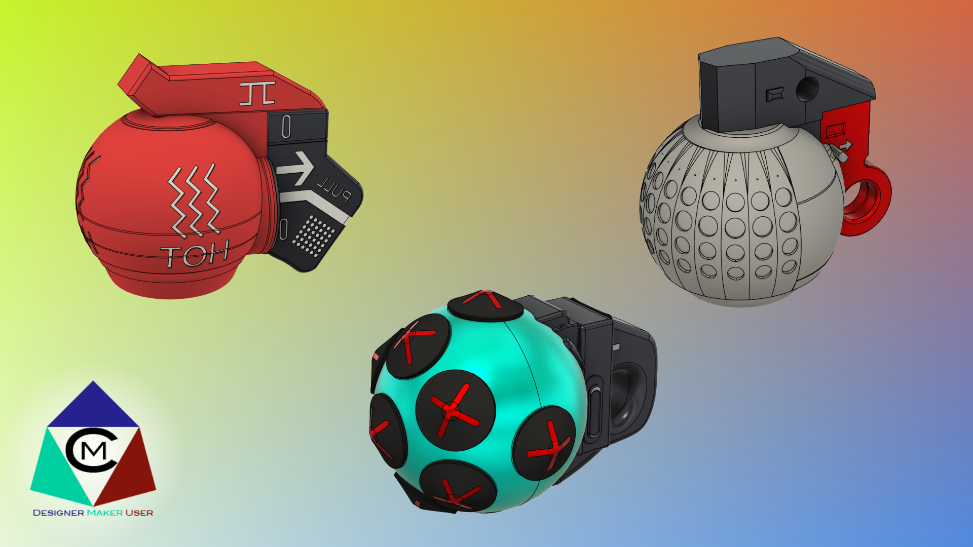 Marathon Grenade Bundle – Heat, Impact & Sticky | 3D Printable STL Files