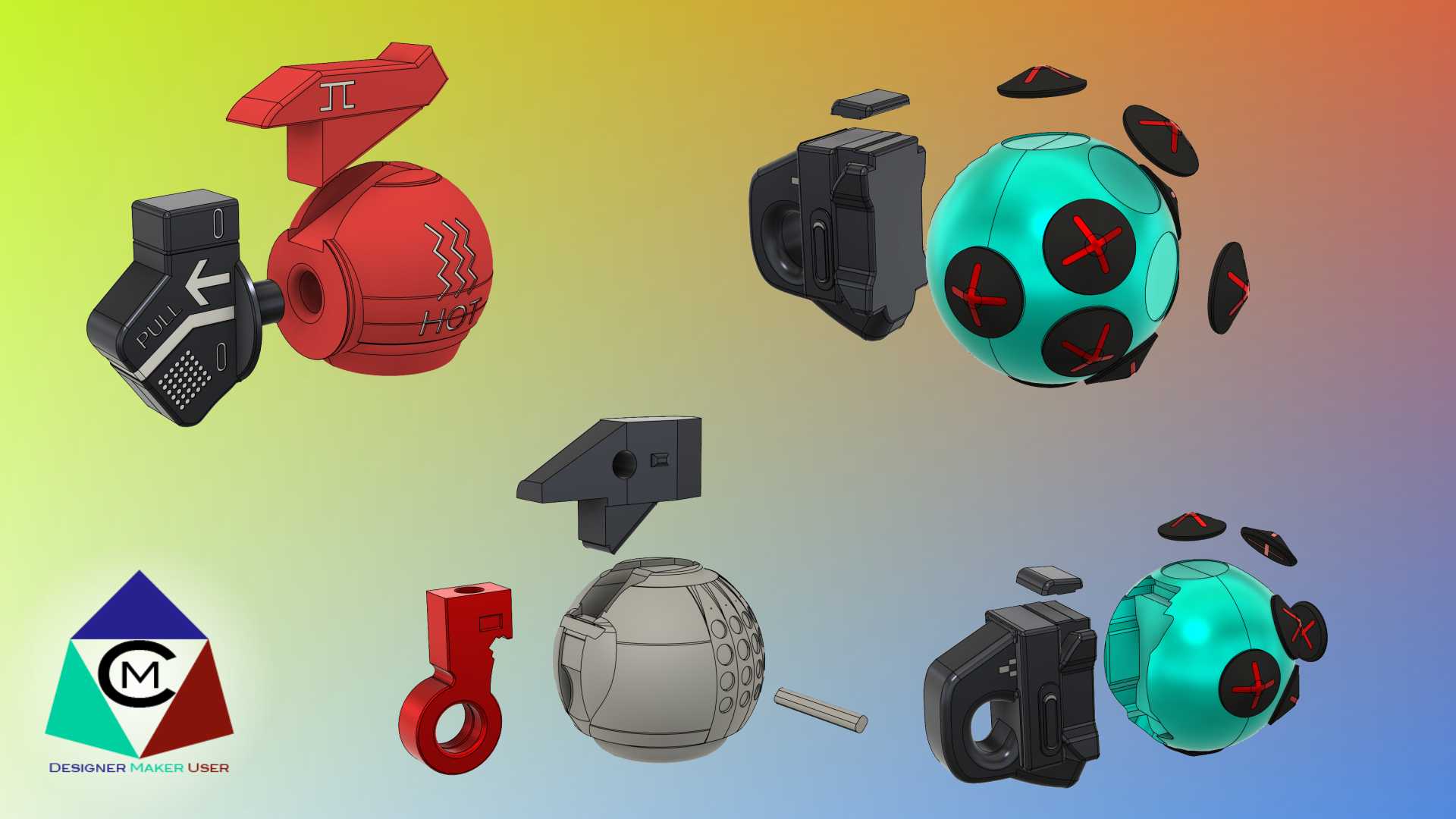 Marathon Grenade Bundle – Heat, Impact & Sticky | 3D Printable STL Files
